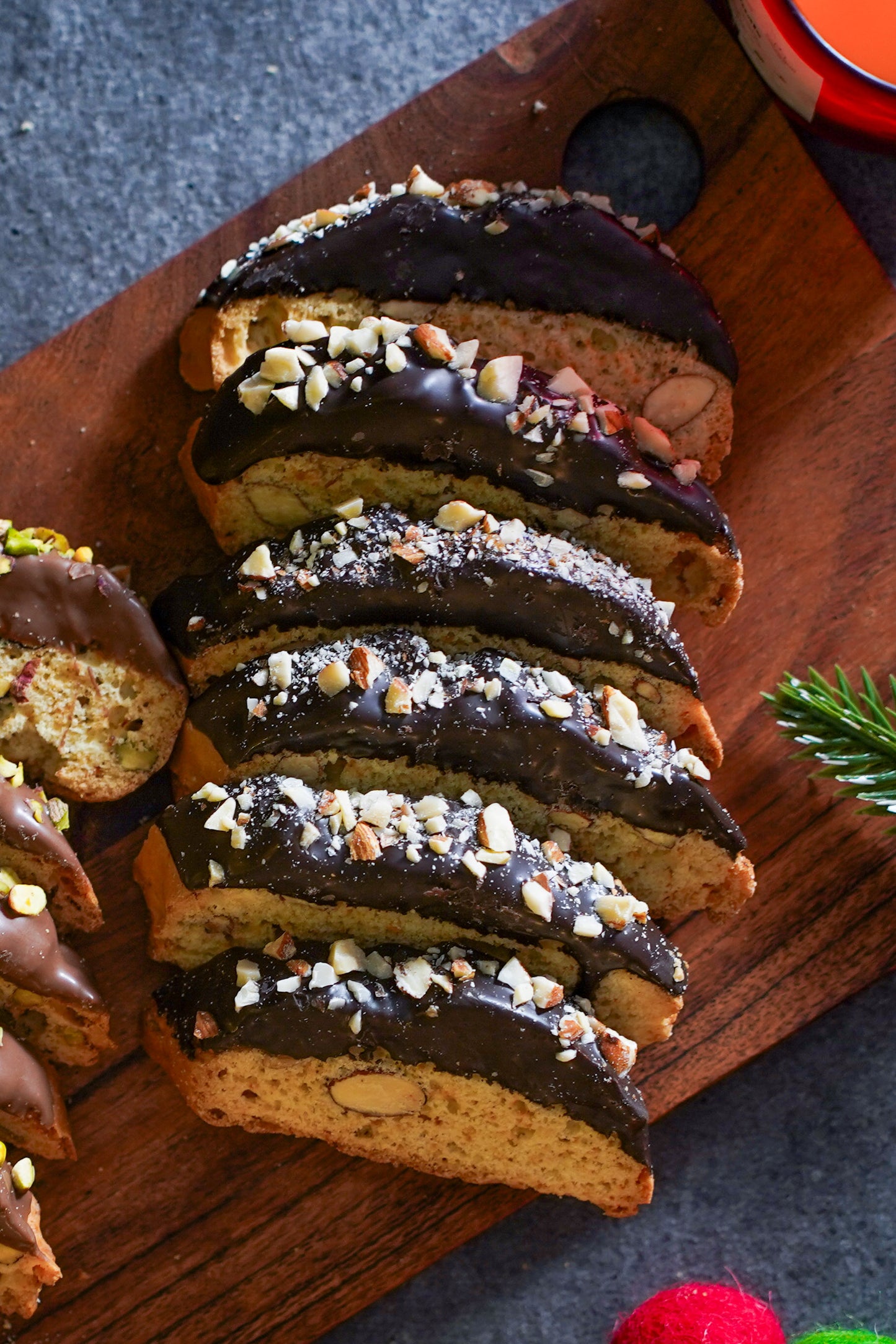 Almond Dark Chocolate Biscotti