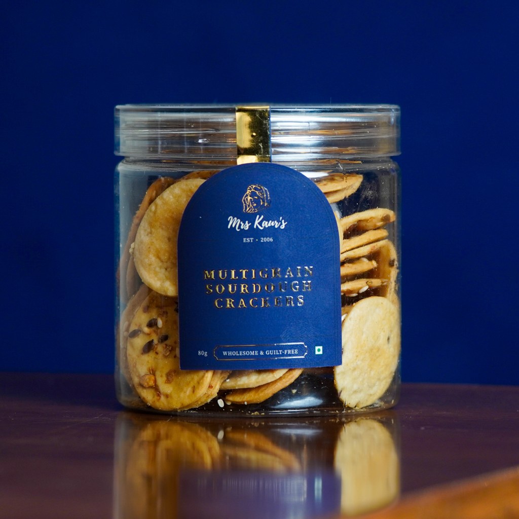 Multigrain Sourdough Crackers with seeds and whole grains