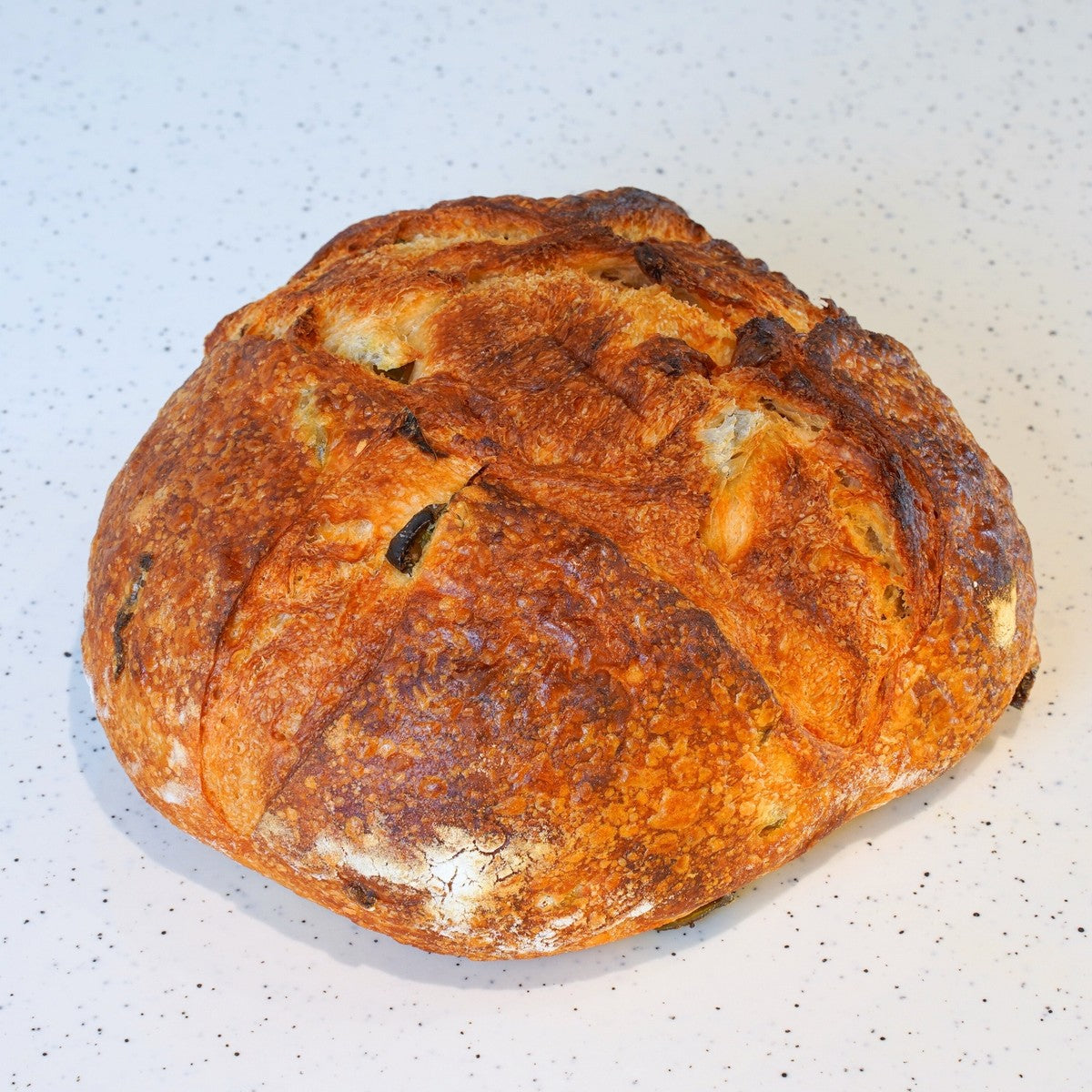 Olive and Sundried Tomato Sourdough loaf