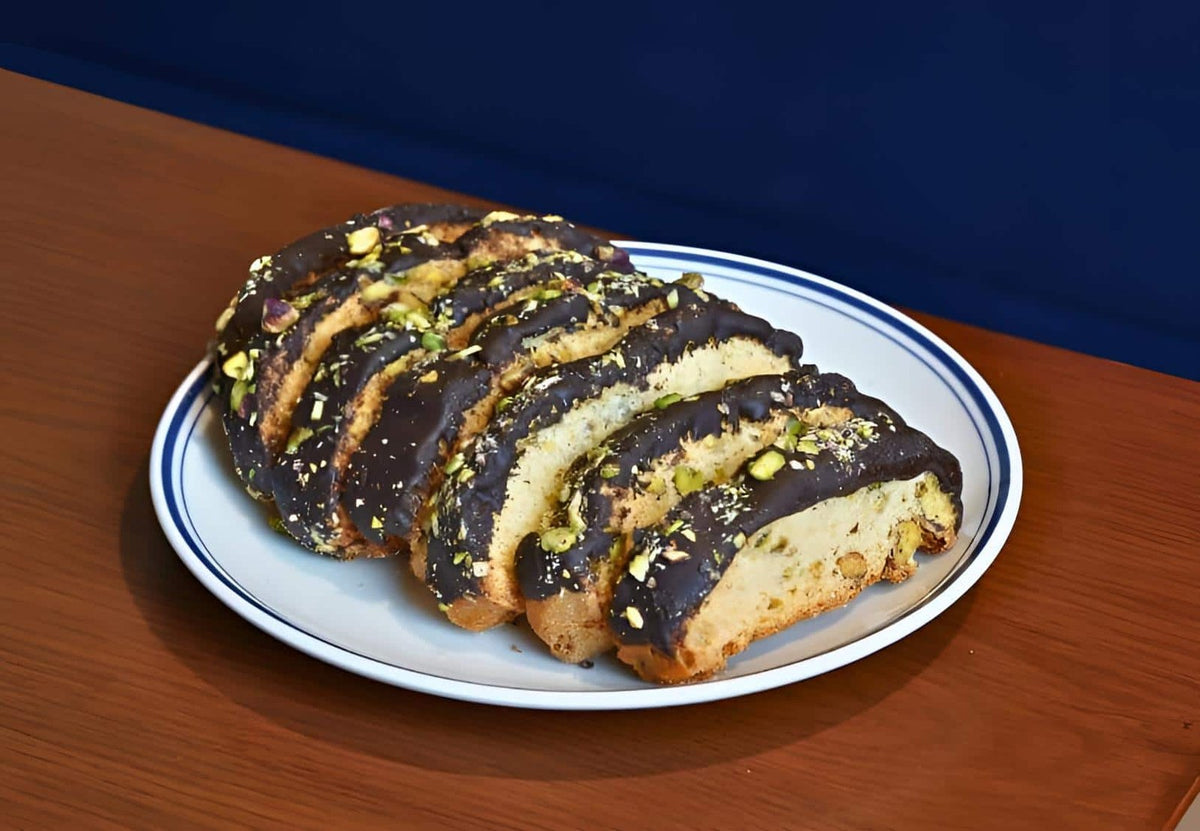 Pistachio Dark Chocolate Biscotti