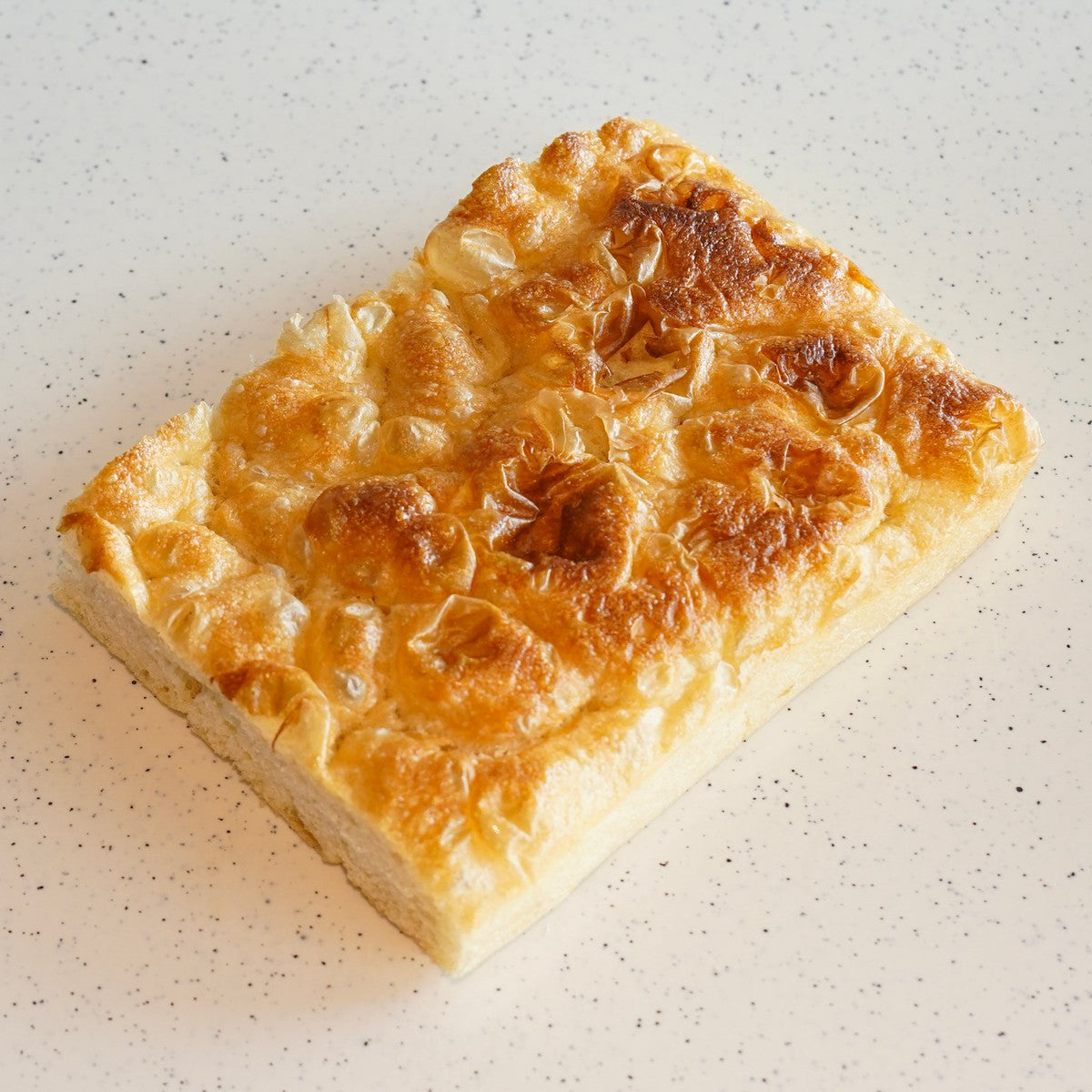 Plain Focaccia with a golden, blistered top